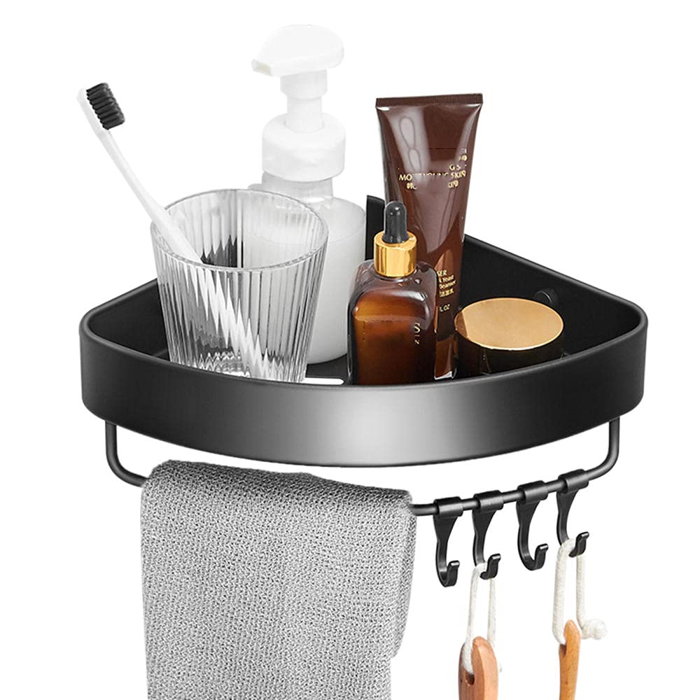 YQIRONRI Shower Caddy Black Caddie Adhesive Organizer Corner Wall Mounted No Drilling for Bathroom Kitchen-B3 Layer B1 layer