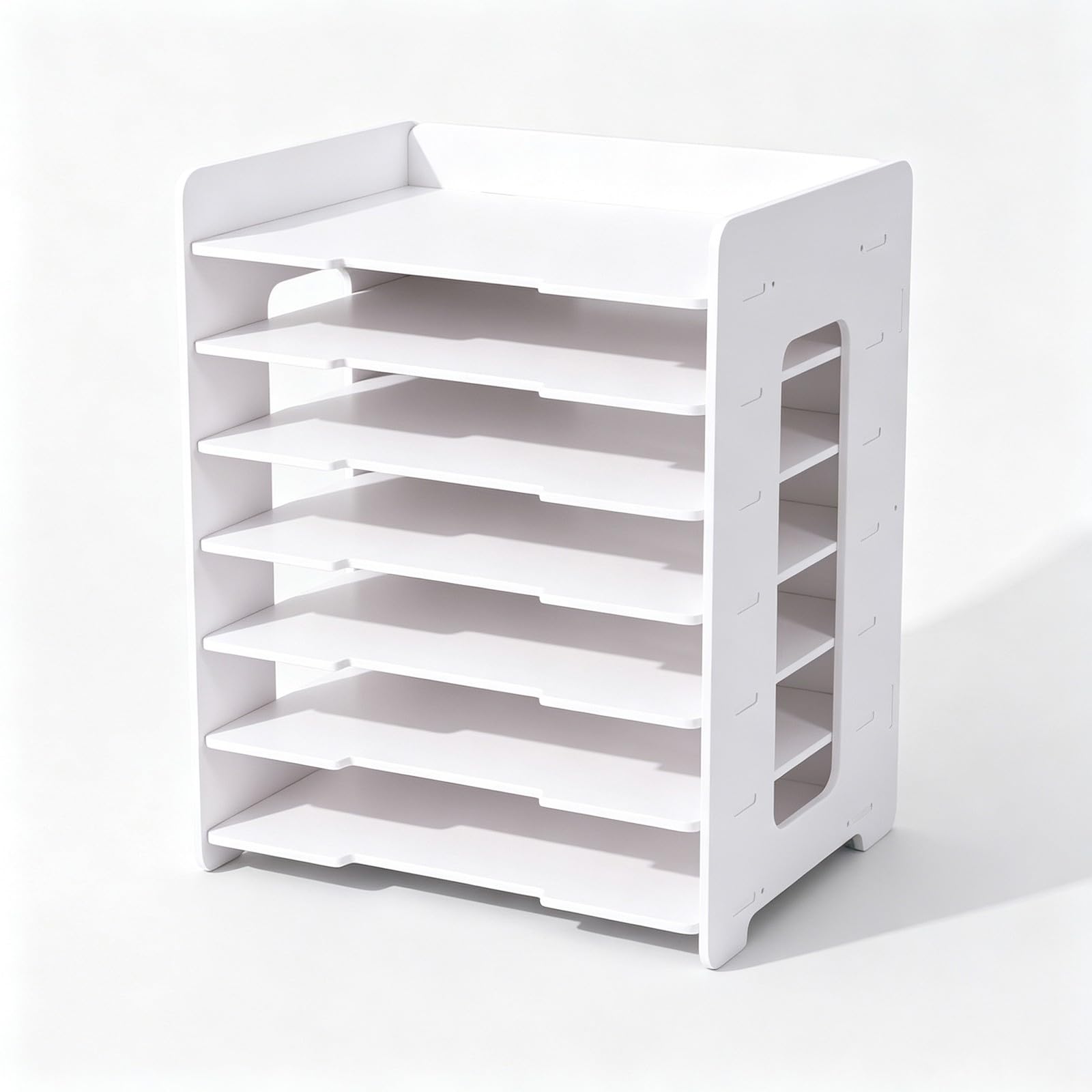 Elegante Vassoio Portadocumenti da Scrivania per Raccoglitori, Contenitore Multistrato per Manuali e Moduli, Organizer da Ufficio(7-Tier_B)