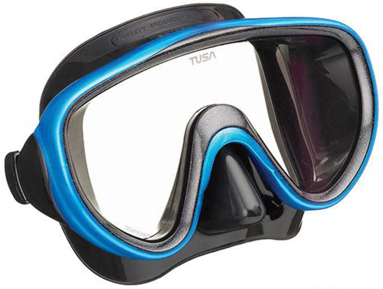 Tusa Sport Serene Dive Mask and Snorkel Set Adult Black Series (UC1625) Black/Fishtail Blue