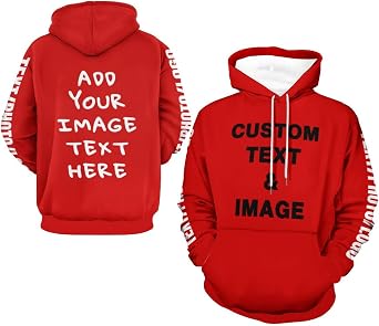 Custom Hoodie Design Your Own Personalized Hoodies For Men Women Custom Sweatshirts Add Text Image Photo Logo Front & Back