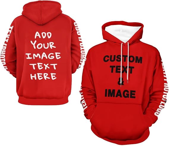 Custom Hoodie Design Your Own Personalized Hoodies For Men Women Custom Sweatshirts Add Text Image Photo Logo Front & Back