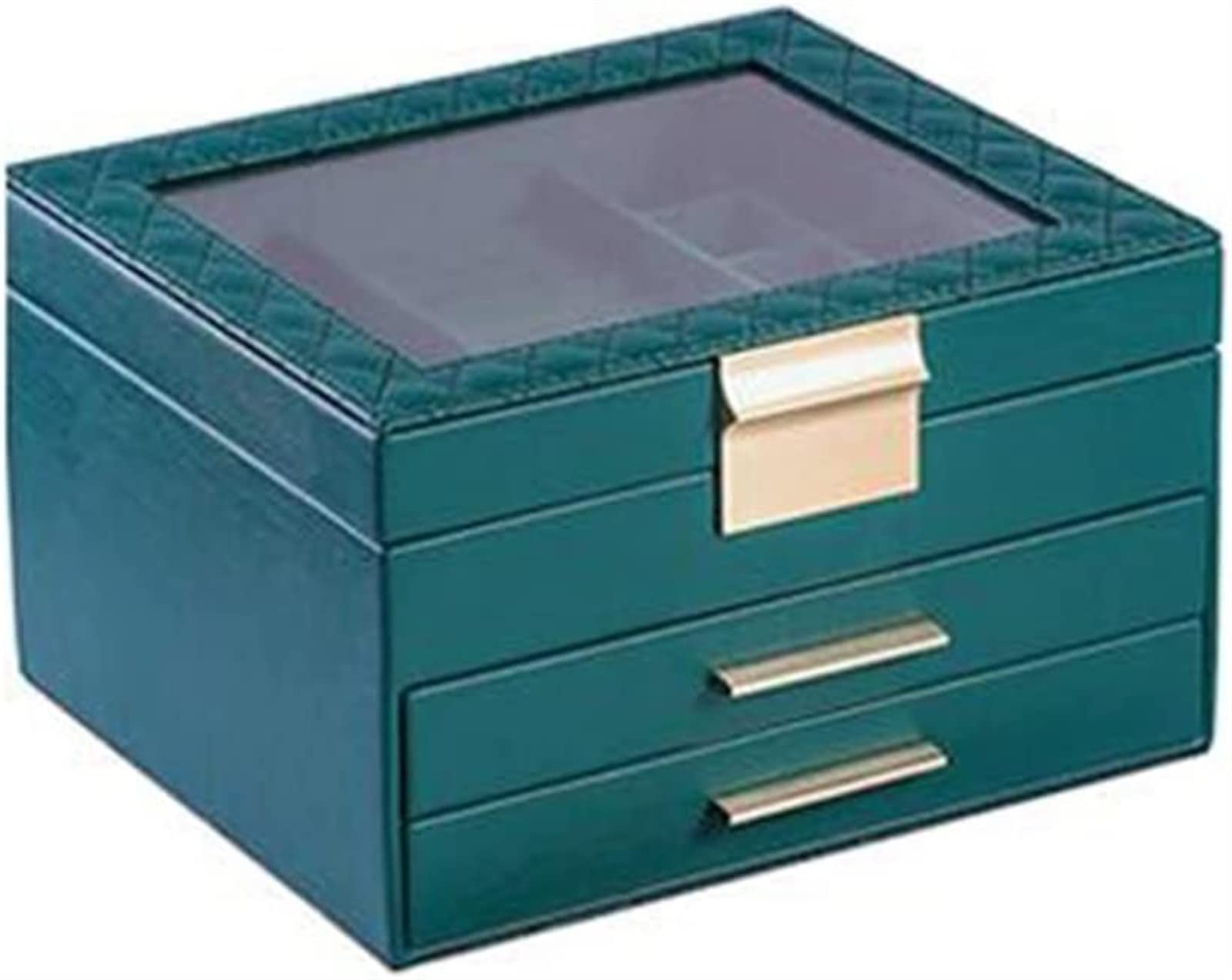 TIANQIHAO Flashing Drawer Jewelry Box Large Capacity Storage Box Ring Necklace Earrings Hand Jewelry Box,B