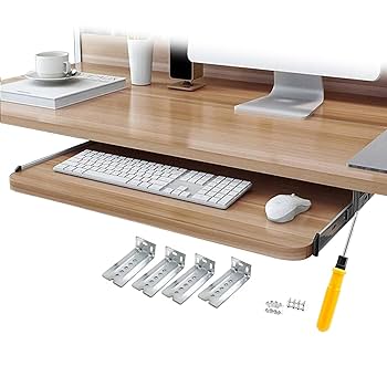 Amazon | 5色 テーブルの下 キーボードトレイ 引き出し スライド