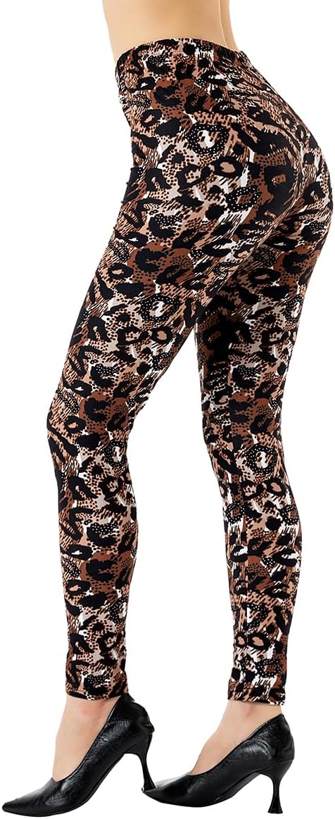 Ndoobiy Printed Leggings Basic Workout Yoga Pants Buttery Smooth Womens Leggings