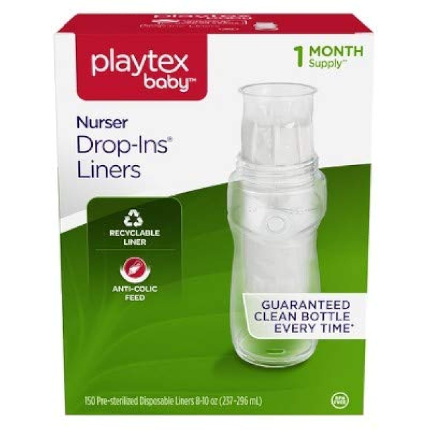 Playtex 55291217 Oz Nurser Drop Ins Baby Bottle Disposable
