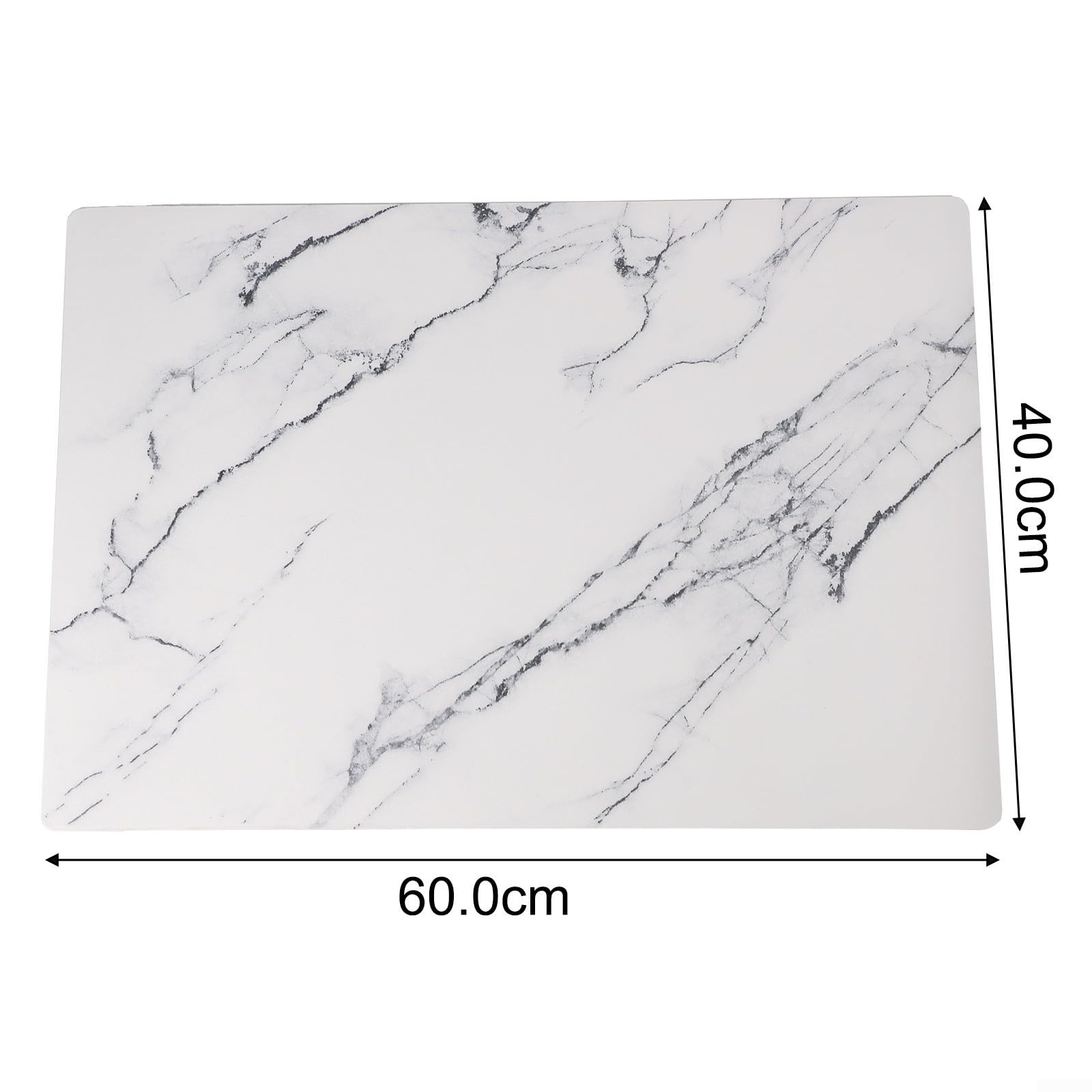 Alfombra de baño multiusos de piedra de diatomita de secado rápido antideslizante para cocinas y pasillos, 60 x 40 cm (blanco)