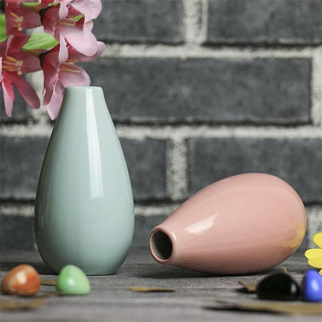 Home Decor Smooth Ceramic Pottery Flower Vases Mini Vase for Decoration Wedding Home Office Ornaments Desktop Crafts (Color : B, Size : One Size) (A One Size) image 3