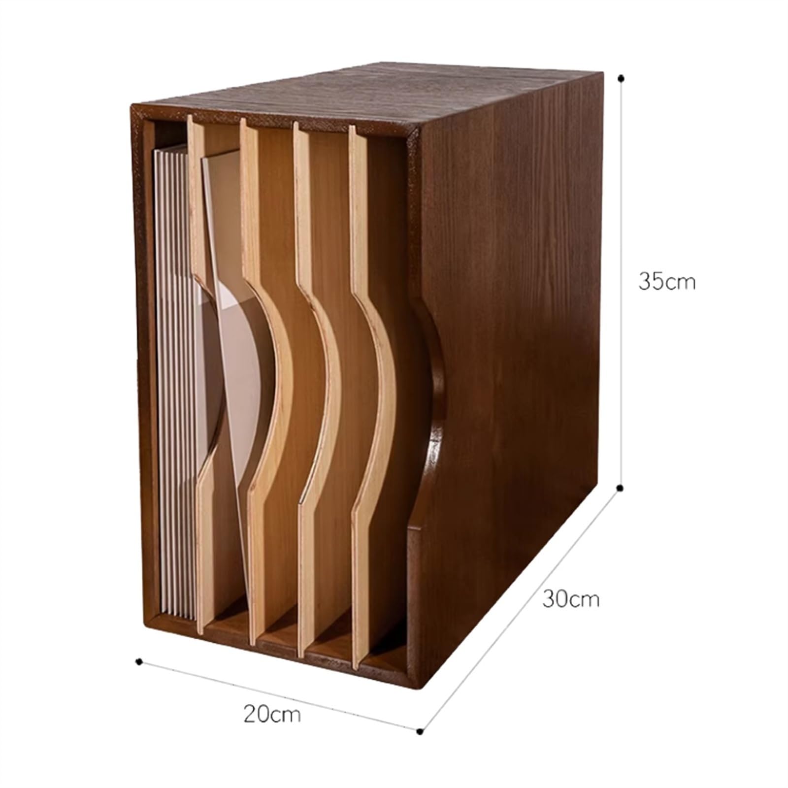 Porta CD da parete Custodia for dischi in vinile, custodia da tavolo for in, porta album for in, cassa for in rovere con divisorio rimovibile, può contenere fino a 40 Documentazione