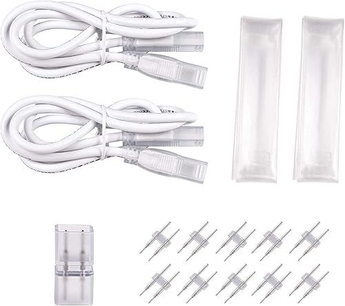 Shine Decor Productos de paquete de conectores con kit de tiras LED blancas cálidas de 147.6 ft/150 pies