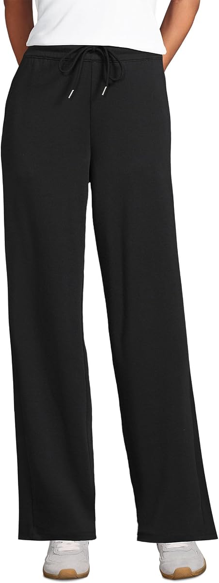 Pantalones deportivos de pierna recta, relajados, de talle alto y de punto deportivo para mujer