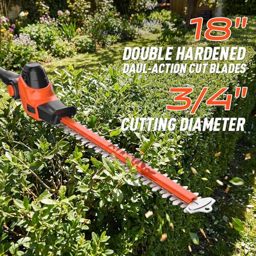 MAXLANDER 2-in-1 Cordless Pole Saw & Hedge Trimmer, 8-Inch Electric Pole Saw 18-Inch Pole Hedge Trimmer, 15ft Max Reach, 16ft/s Speed, Auto Oiling, with 20V 2X3.0Ah Battery & Charger for Tree Trimming by MAXLANDER - Image 3