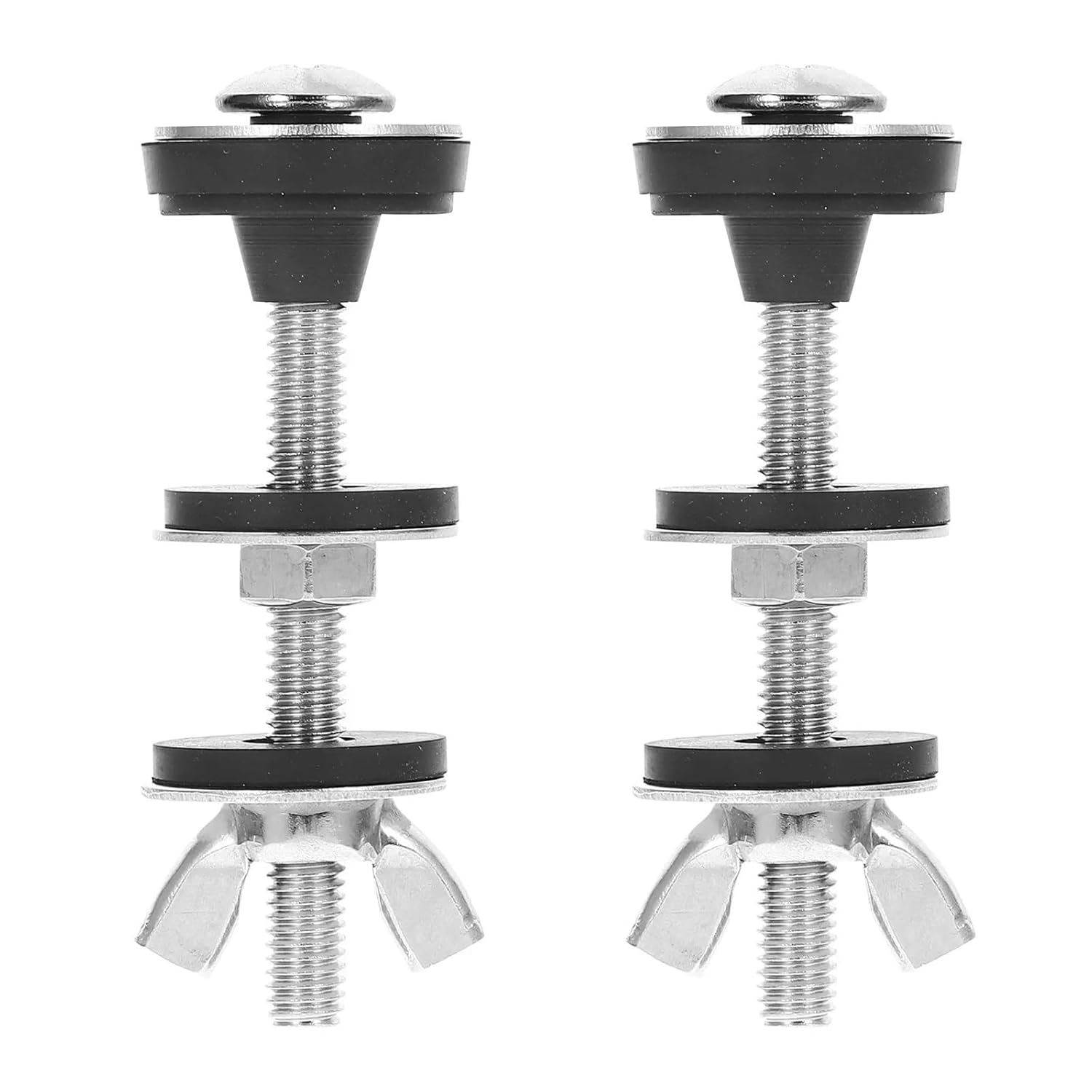 Durable 10pcs Toilet Tank Bolts Stainless Steel Smooth Surface Wear Resistant Repair Screws Hardware Kit