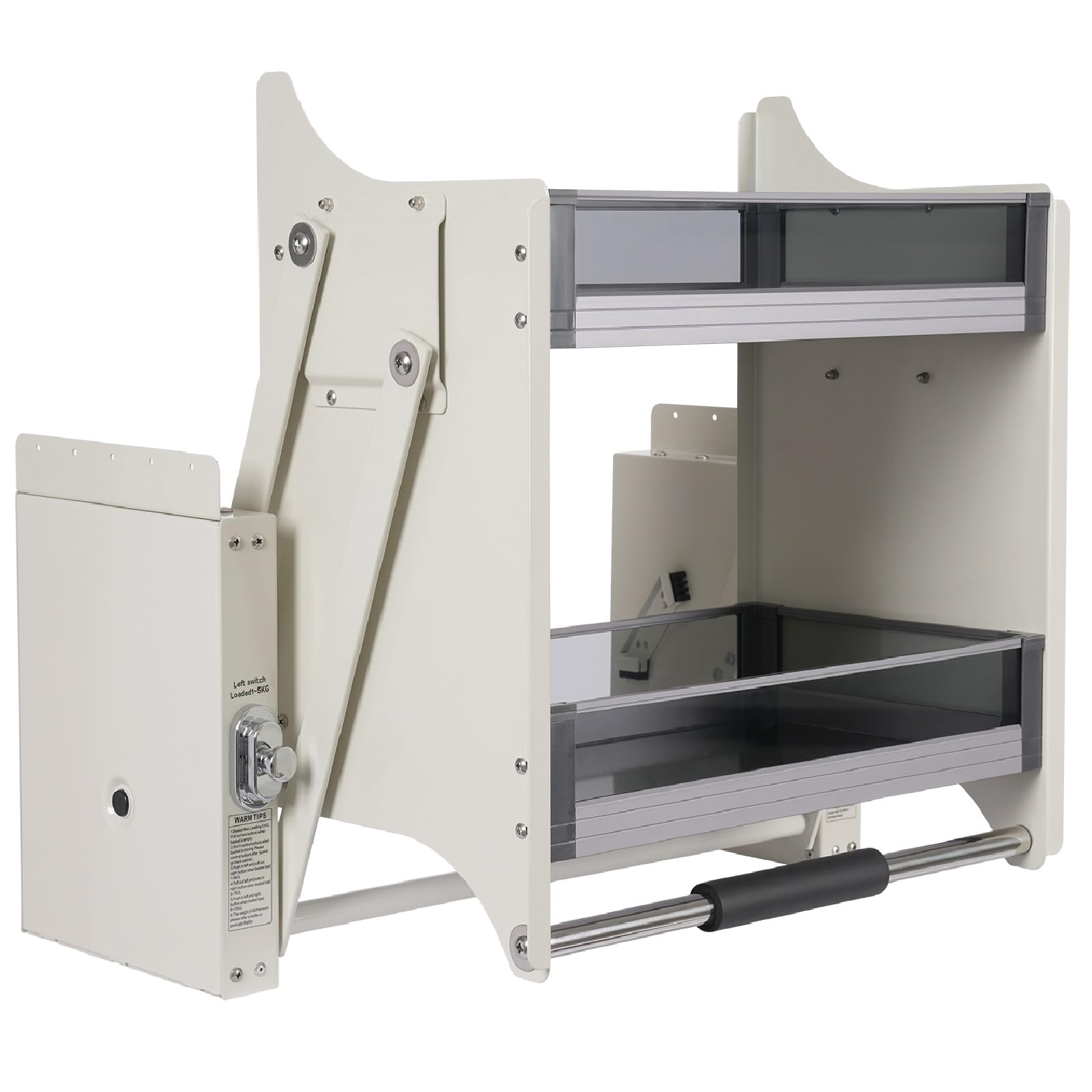 2 Tier Pull-Out Cabinet Organizer Drop Down Shelf Upper Cabinet Pull-Down Rack Kitchen Spice Rack Organizer for Cabinets (22in)