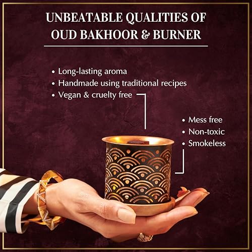 Miniatura 2 de Oud Bakhoor caja variada con quemador y caja de recarga por Dukhni Juego de 2 Auténtico incienso árabe Bakhoor Set de regalo y kit de inicio