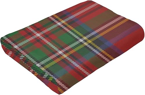 Miniatura 9 de Manta de microforro polar ultra suave, a cuadros, tradicional, rojo, negro, verde, estilo retro escocés, cálida, ligera, decorativa, para cama,