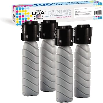 MADE IN USA TONER Compatible Replacement for use in Konica Minolta Bizhub 215, TN-118 Black, 4 cartridges