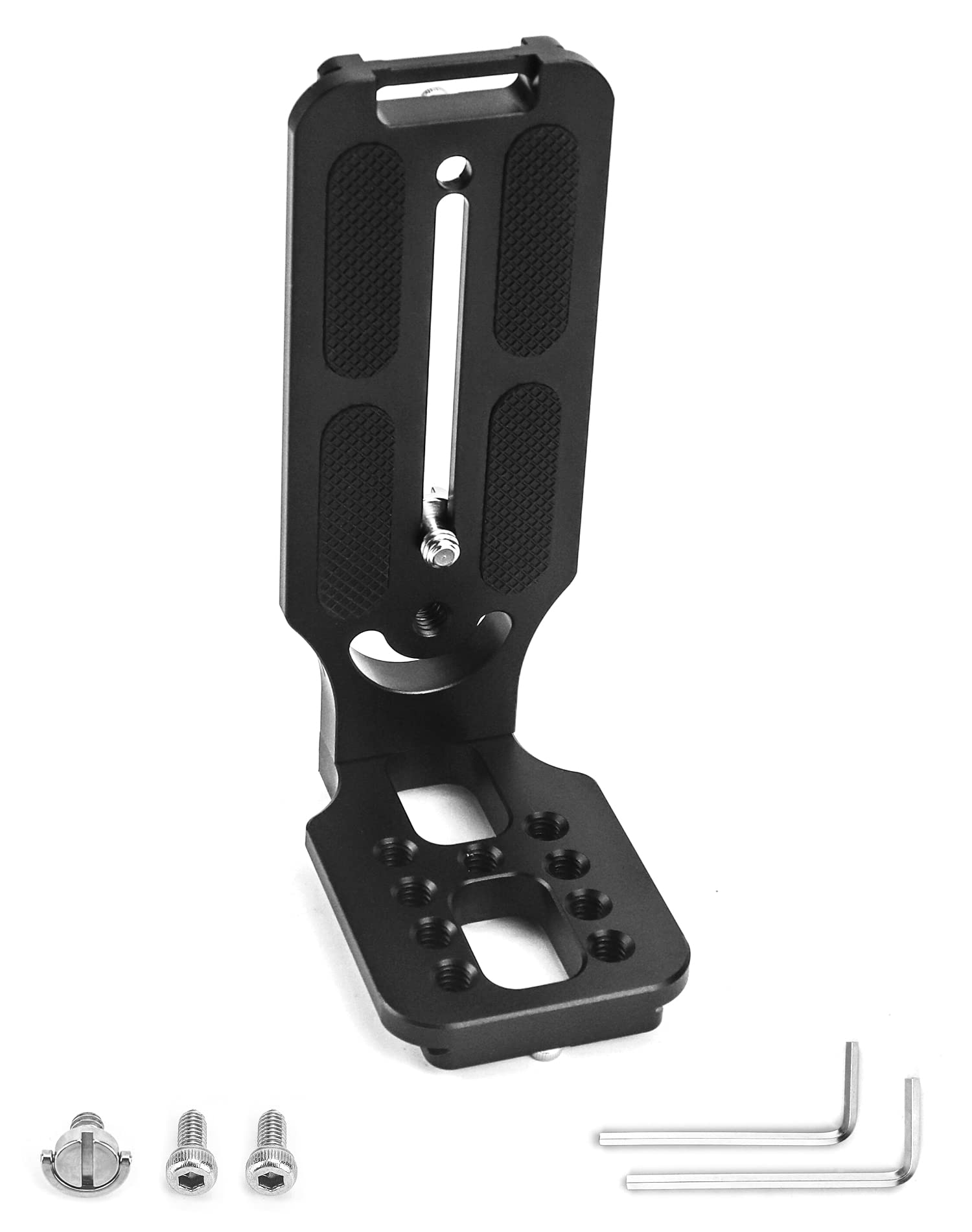 QWORK® Staffa a L universale verticale per fotocamera, staffa a L per fotocamera, per treppiede con interfaccia 1/4, stabilizzatore, ecc