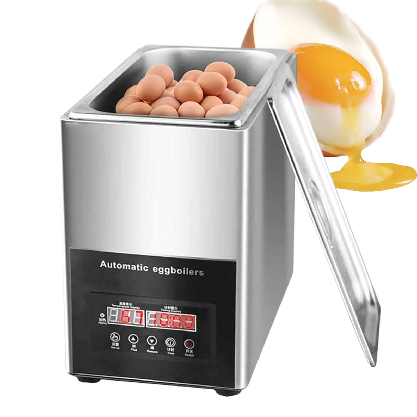 MáQuina Para Hervir Huevos Comercial, Hervidor De Huevos, MáQuina Profesional Para Huevos Medio Cocidos De 9 L, Hervidor AutomáTico, Hervidor De Huevos De Aguas Termales, 30 A 90 °C,110V