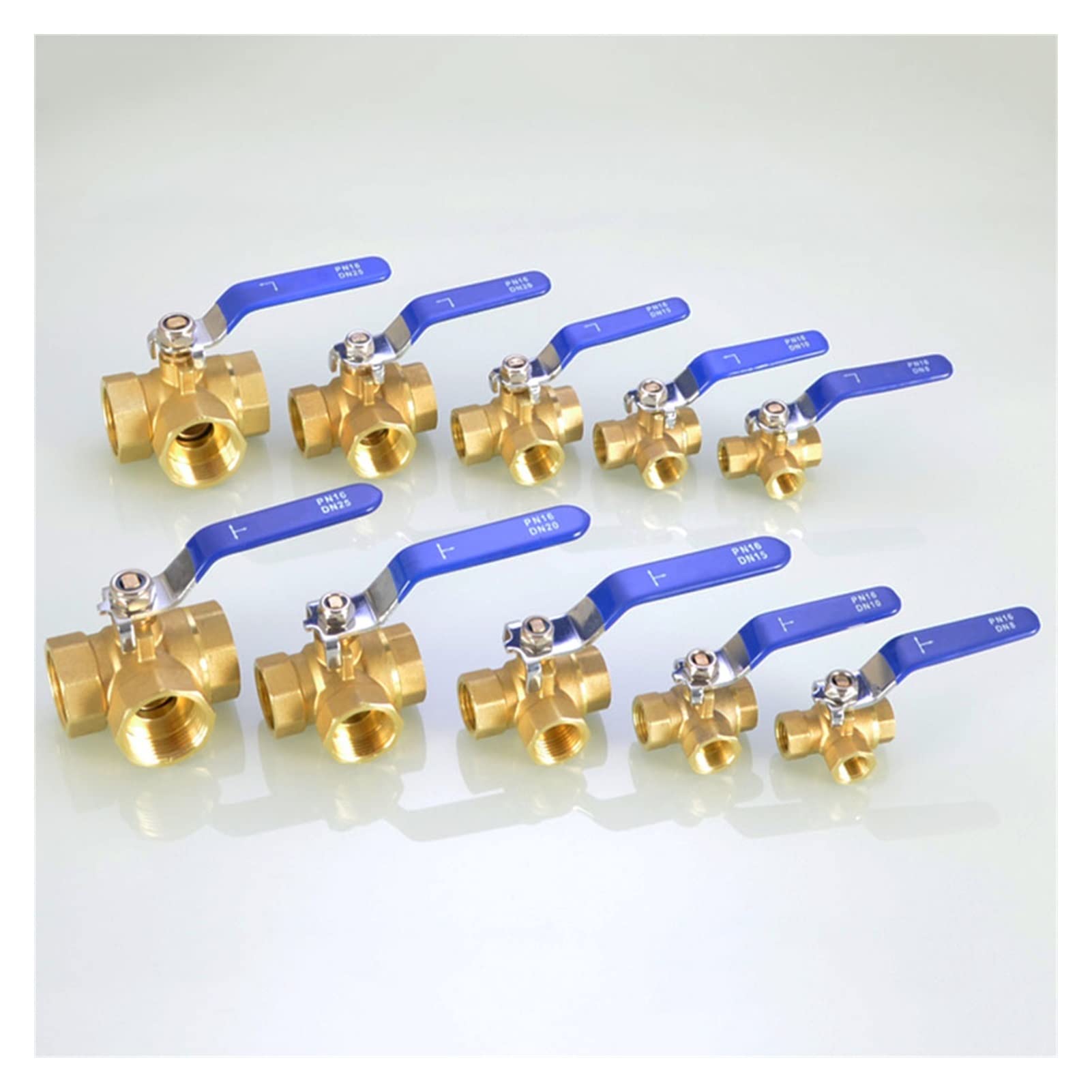 Válvula de Bola de 3 vías, Hembra, de latón, de 1/4", 3/8", 1/2", 3/4", 1", con Puerto en T y Puerto en L, Adaptador for Agua, Aceite, Aire y Gas. | T-type,1 Inch