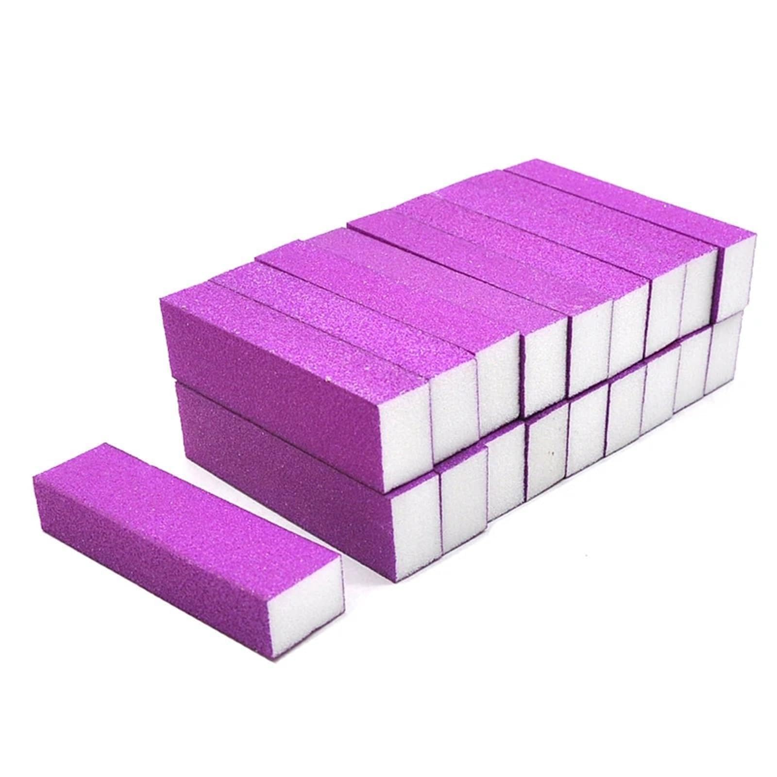 gąbki szlifierskie,papier ścierny na sucho i mokro 10/20 szt. Gąbczaste paznokcie, blok polerski do szlifowania paznokci(Neon Purple,20 Pcs)
