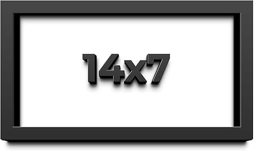 Marco de caja de sombra de 14 x 7 pulgadas, color negro, marco de exhibición de madera maciza de 1 pulgada de profundidad, plexiglás acrílico