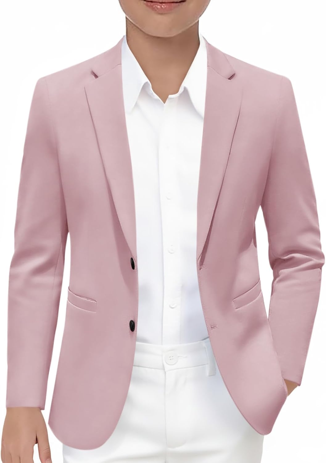 Haloumoning Boys Blazer Kids Casual Two Button Sport Coats Suit Jacket with Pockets 5-14 Years