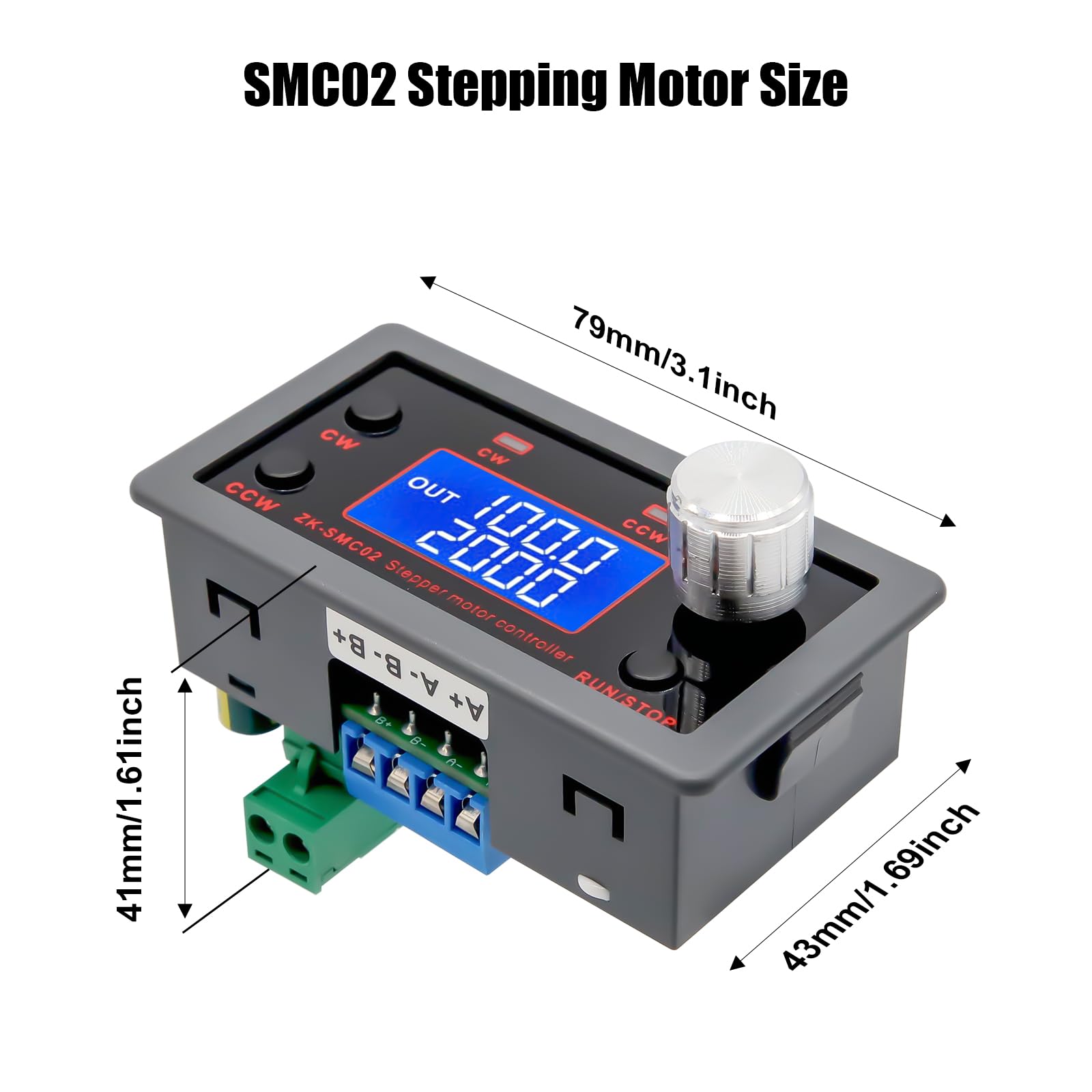 Motore Passo-Passo per Motore NEMA 17 Binghe SMC02 Driver del Motore Passo-Passo Controllo del Driver Avanti/Indietro con Display Digitale per NEMA 17 23 Motore