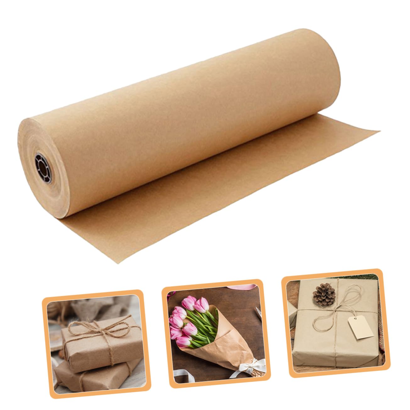 Rouleau de Papier D'emballage Kraft 2 Rouleaux, Présent Vintage