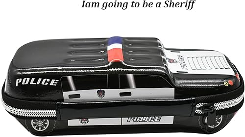 Miniatura 8 de Estuche de lápices de coche de policía de gran capacidad, caja de lápices de coche, bolsa de almacenamiento de papelería, negro, resistente al agua