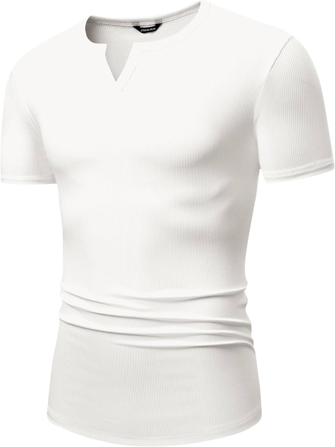 JMIERR Men's Muscle V-Neck T Shirt Short Sleeve Longline Ribbed Henley Shirt Gym Workout Athletic Tee Shirts - Image 7