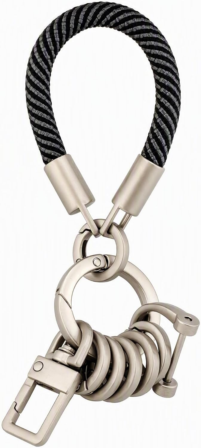 11-Piece DIY Keychain Kit, Braided Phone Lanyard & Car Key Chain