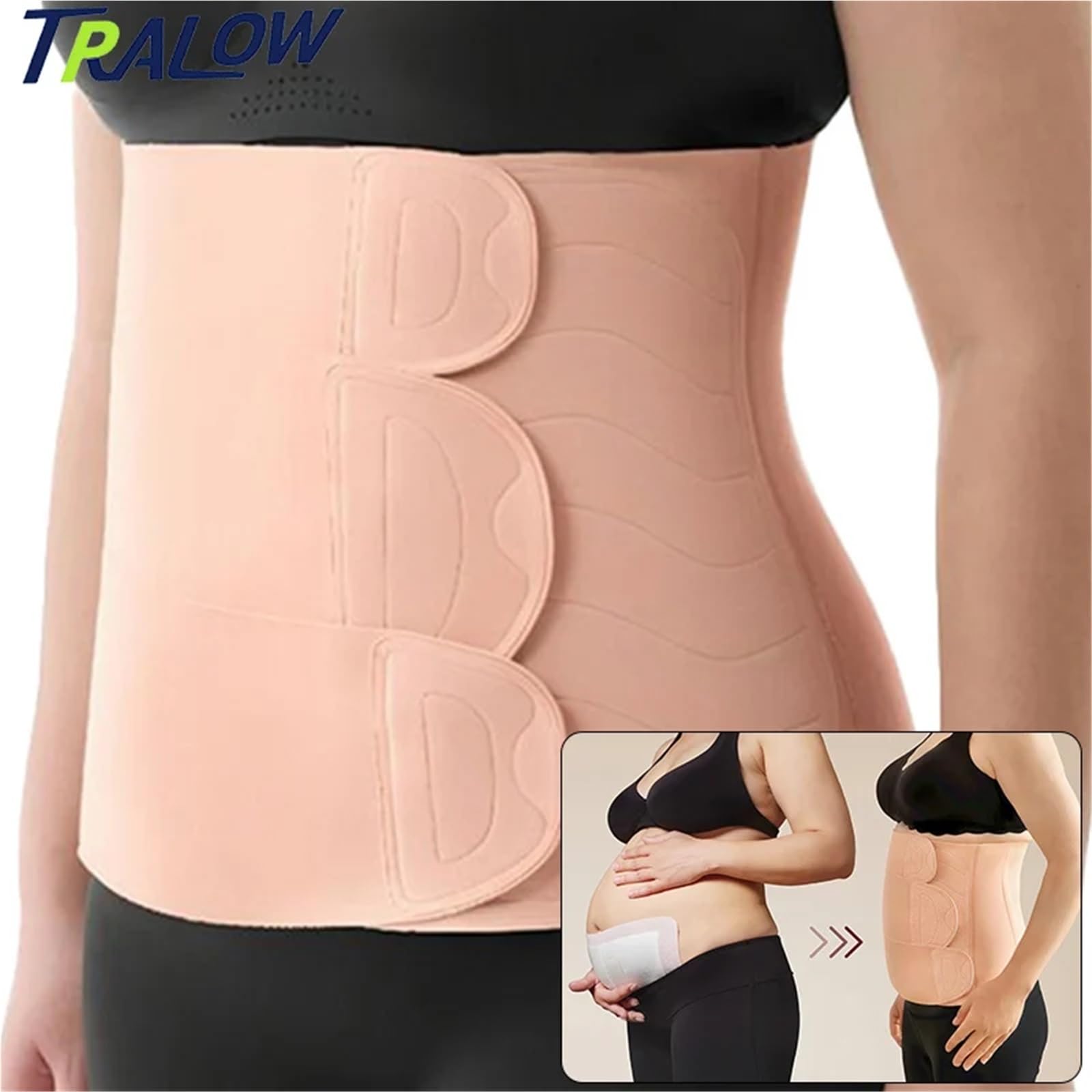 Carpeta Abdominal Posparto para Fiesta Eventos | Cinturón de recuperación de cesárea Soporte de espalda ergonómico, Recortador de cintura ajustable de 3 etapas