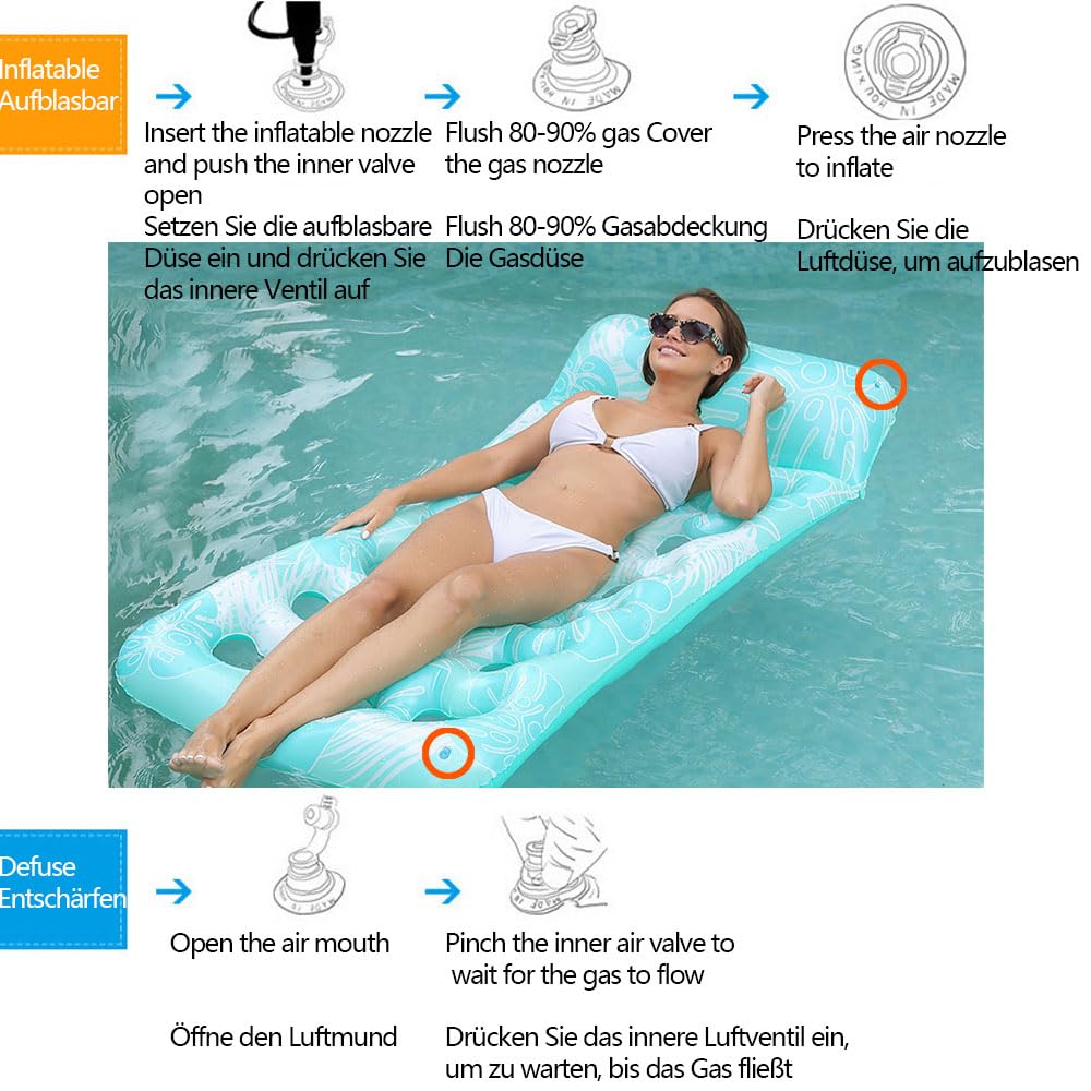 Furforstk lilo pool inflatables adults 170x80cm inflatable pool toys With inflatables water hammock - Image 4