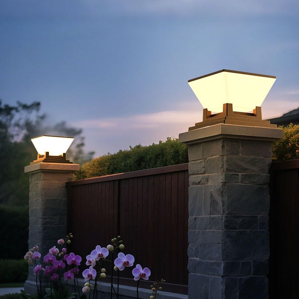 Lampada a colonna a LED ad energia solare per giardino cortile portico