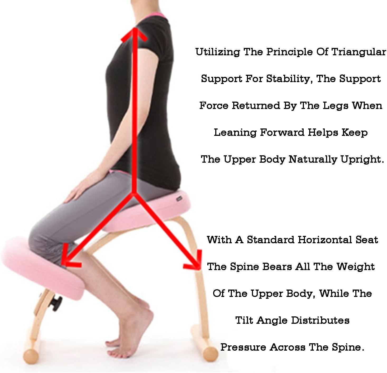 Kneeling Office Chair,Relieves Back and Neck Pain,Ergonomic Kneeling Chair,Desktop Posture Corrector,Home Office Work(Color 2)