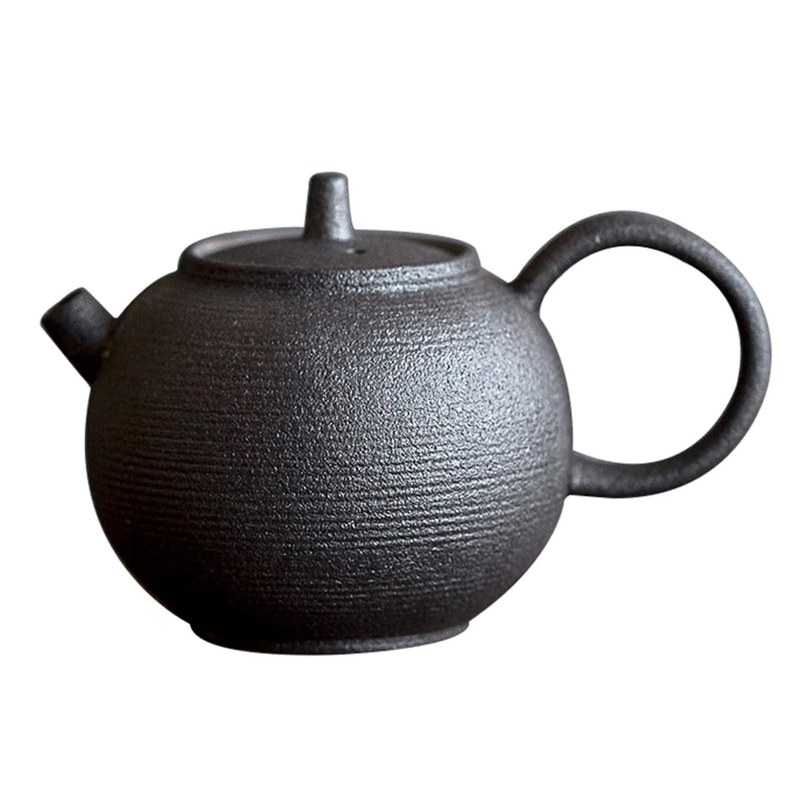 Tetera Para Cocina Tetera De Cerámica, Juego Té Porcelana Kung Fu Y Muebles for El Hogar, Picnic Al Aire Libre, Hotel Negocios Para Los Amantes Del Té(Black)