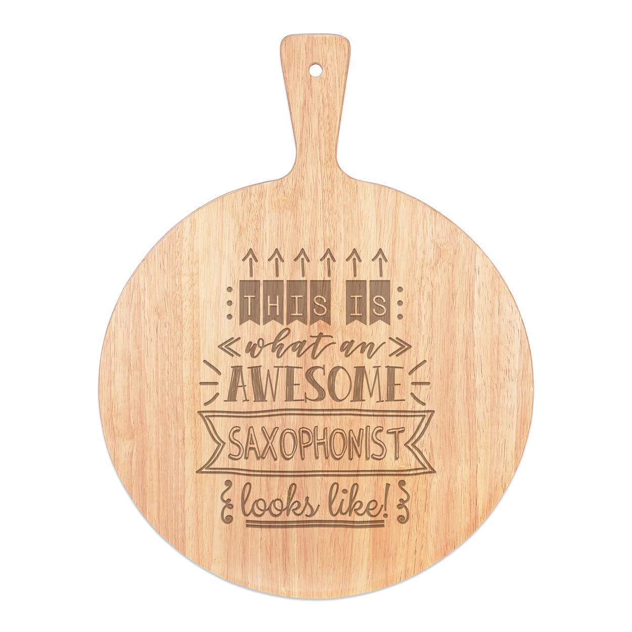 Plateau saxophoniste original planche à pizza ronde idée cadeau musique