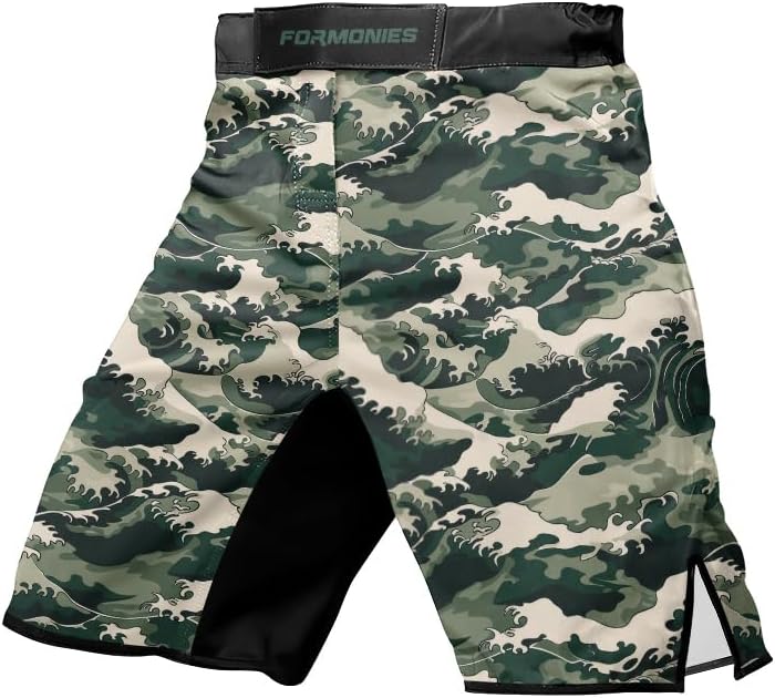 Camo Men's MMA Shorts for Workout Training - BJJ Fight Shorts for Jiu Jitsu Muay Thai Grappling