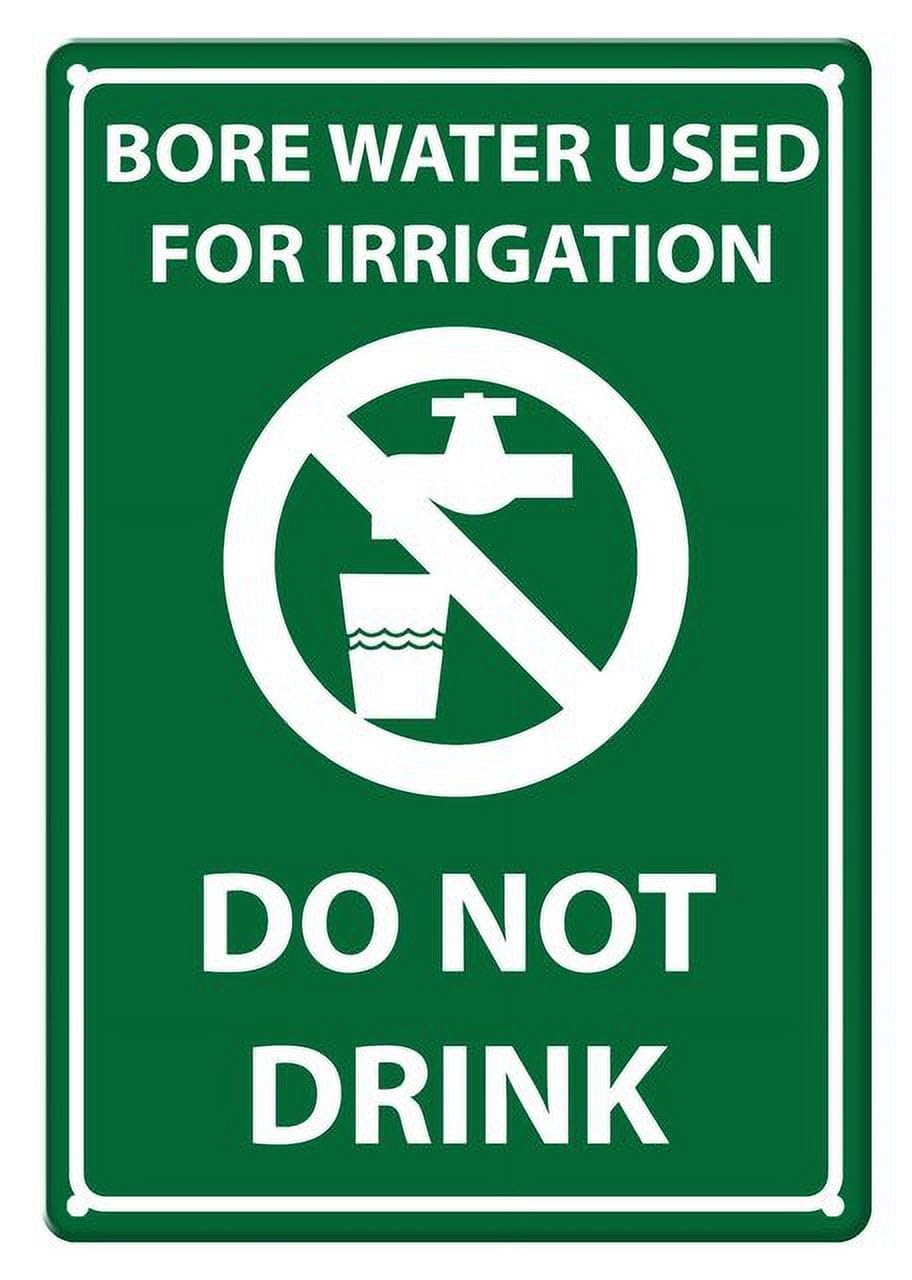 peiyeety Bore Water Used for Irrigation DoDrink Aluminum Tin Sign for Home Kitchen Wall Decor 12x16 Inches