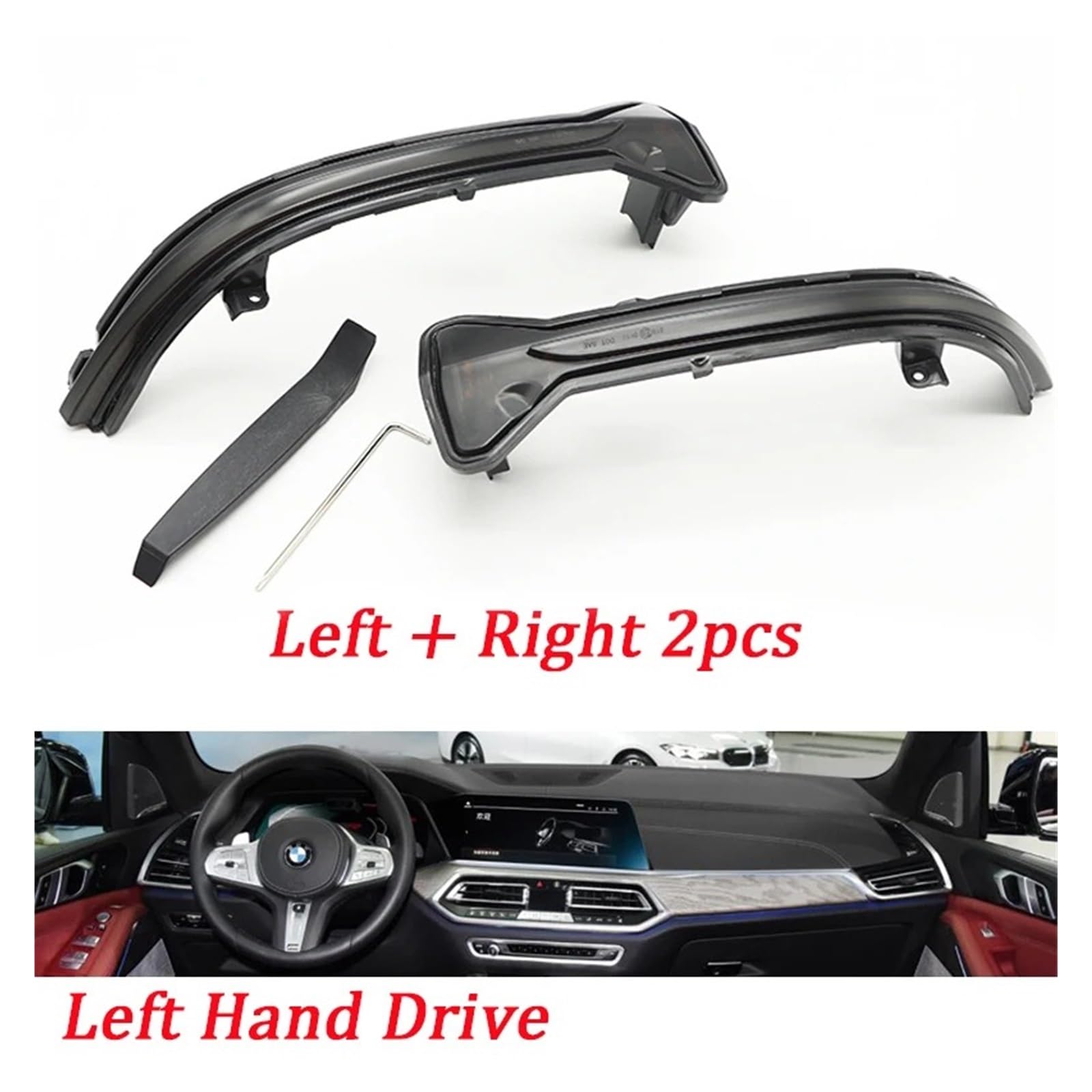 Espejo intermitente dinámico Para BMW Serie 4 5 7 G22 G30 G31 G11 Y G12 Intermitente LED Dinámico Para Espejo Retrovisor De Coche(LHD-2pcs)