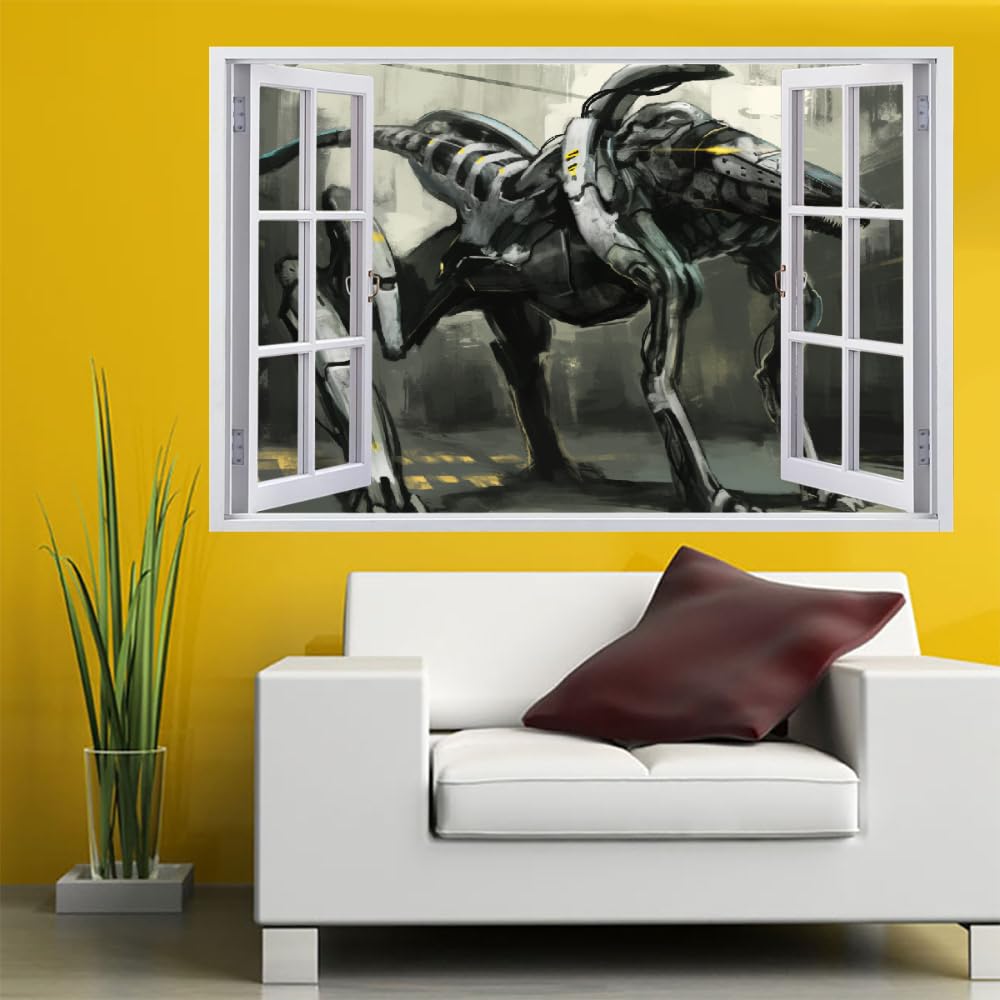 Adesivi 3D per decorazioni murali distrutti Robot Adesivo da parete Mecca Cyberpunk Tatuaggio da parete per la decorazione della parete della cameretta dei bambini 120x80cm