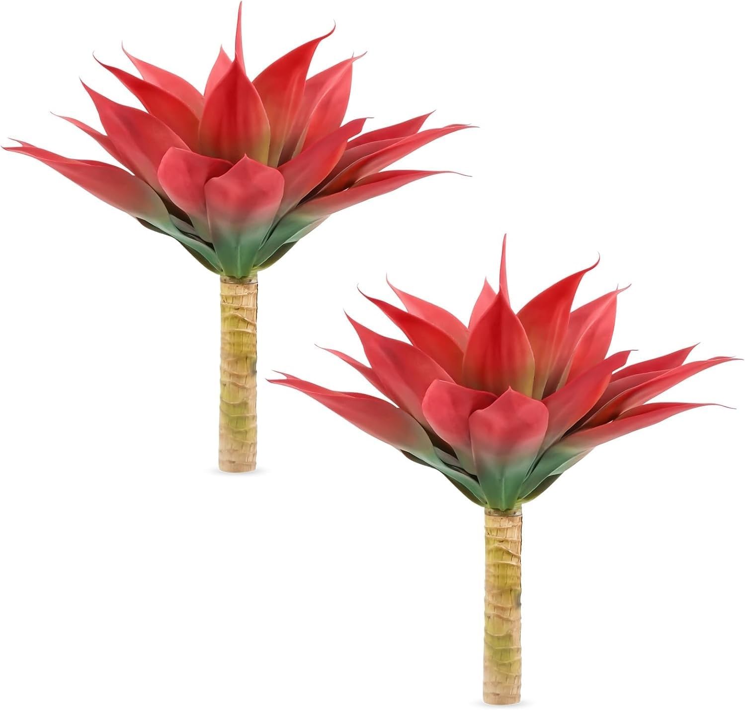 Size 22 Large Artificial Red Green Agave, Summer Realistic Agave Plants for Home Indoor and Outdoor Decor(Green)