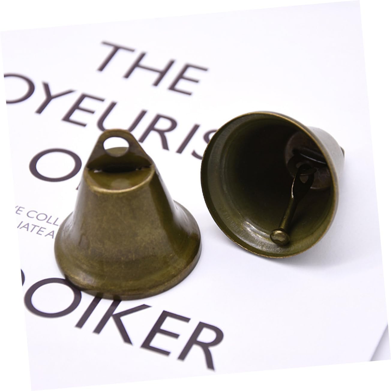 Housoutil 2sets 20pcs Retro Horn Bells for DIY Crafts and Open Horn Jingle Bells for Christmas Tree and Hanging Ornaments for Weddings and Celebrations 20pcs*2