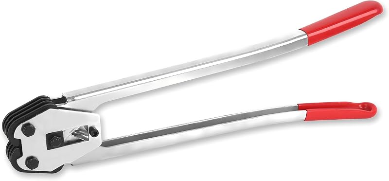 Steel Banding Tool Strapping Sealer - 2 in 1 Crimper & Sealer with 20" Extra-Long Handle and Enhanced Bite for PET Banding 1/2"~3/4"-Steel Strapping Tool for Heavy Duty Package