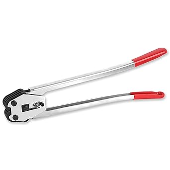 Steel Banding Tool Strapping Sealer - 2 in 1 Crimper & Sealer with 20" Extra-Long Handle and Enhanced Bite for PET Banding 1/2"3/4"-Steel Strapping Tool for Heavy Duty Package