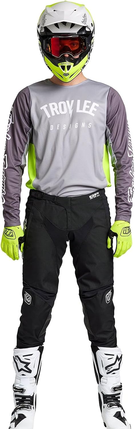 Troy Lee Designs GP Pro Adult Motocross Off-Road Dirt Bike Long Sleeve Jersey, Boltz, Silver/Glo Green, Small