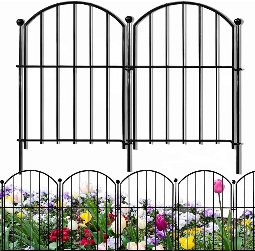 ANAMPION 21-Inch x 10.8-Ft Metal Garden Fence (10-Pack)