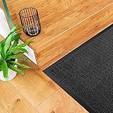 comflor Hochwertige Fußmatte Grau-Schwarz 90x120 groß für Innen & Außen - Schmutzfangmatte rutschfest, waschbar & wetterfest - Fussmatte für Eingangsbereich & Aussenbereich - Läufer Flur dünn