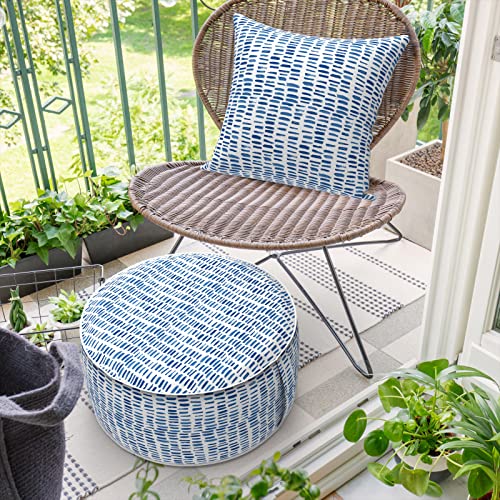 Dytxiii Inflatable Stool Ottoman For Outdoor/Indoor Use, Portable Footrest With Handle Water Repellent Outdoor Furniture - Patio,Camping,Deck And Travel Pouf Anti-Leakage(21"X21",Pebble Blue) #TOP2