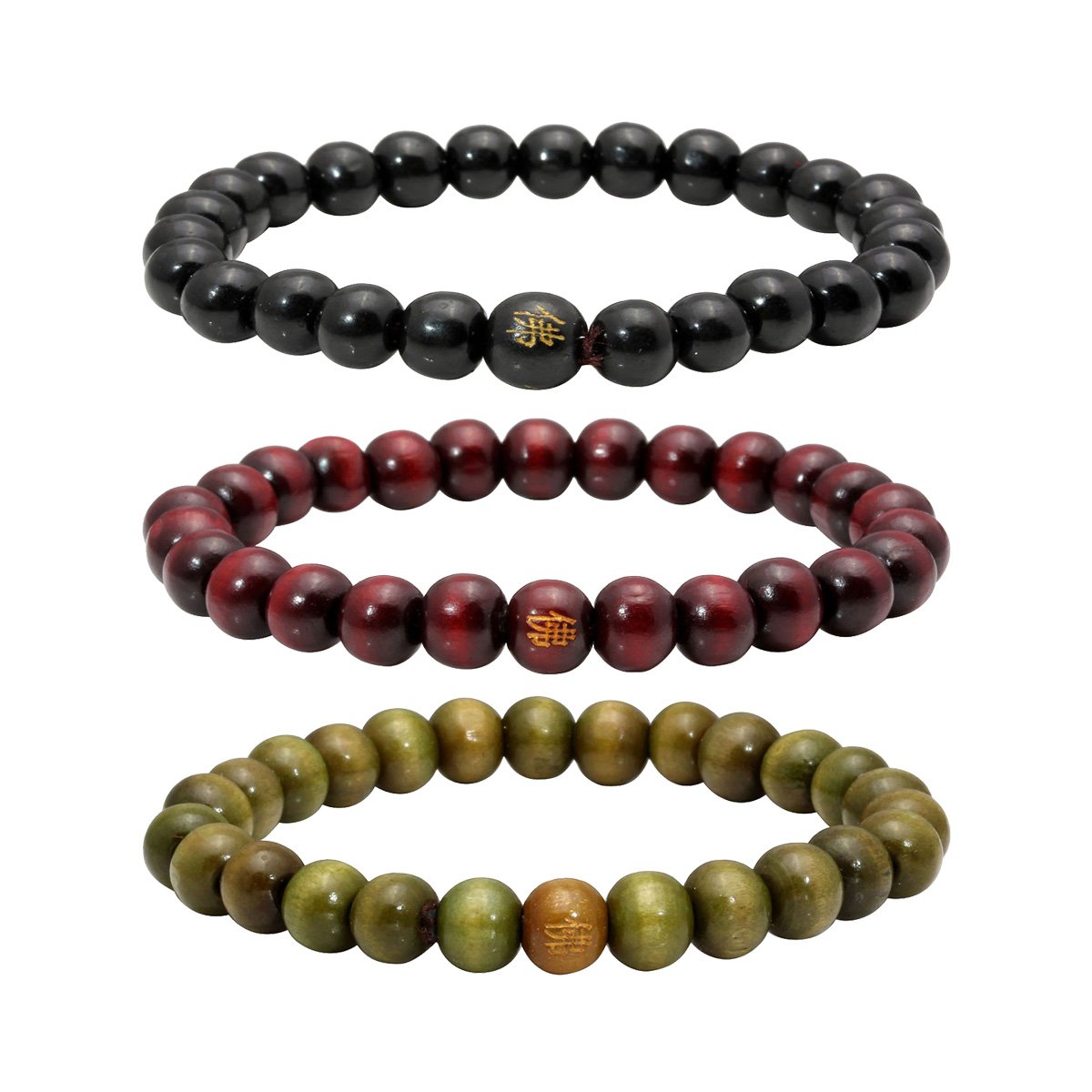 6-8mm Wood Beads Bracelet Prayer Beads for Meditation Buddha Tibetan Bracelet for Men and Women